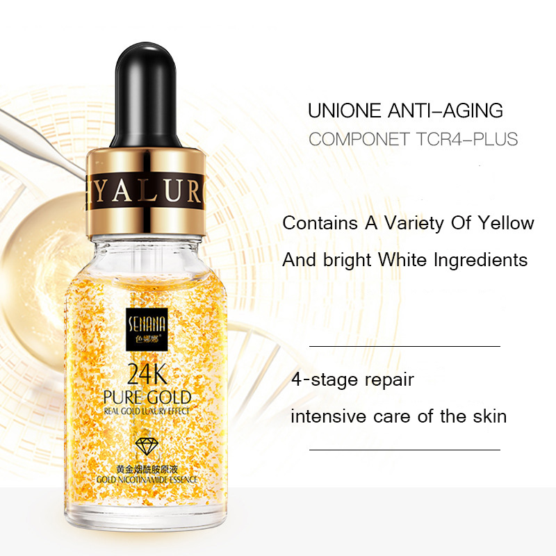 Skin Care 24K Gold Essence Hyaluronic Acid liquid Anti Wrinkle Face Care Moisturizing Serum Anti Aging Wrinkle Whitening