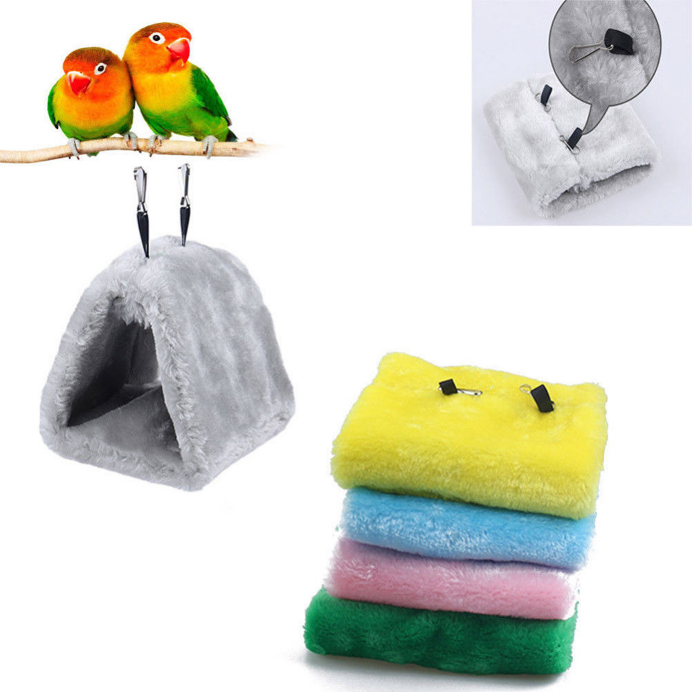 Soft Plush Snuggle Hanging Cave Parrot Swing Toy Cage Hammock Pet Bird Bunk Bed