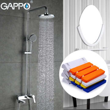 GAPPO Shower Faucets rainfall shower set tub faucet Bath bench Wall Mounted Shower Seats Sanitary Ware Suite