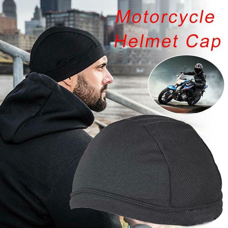 Black Unisex Motorcycle Hat Quick Dry Breathable Hat Motorcycle Helmet Inner Cap Moisture Wicking Cooling Race Cap Under Helmet