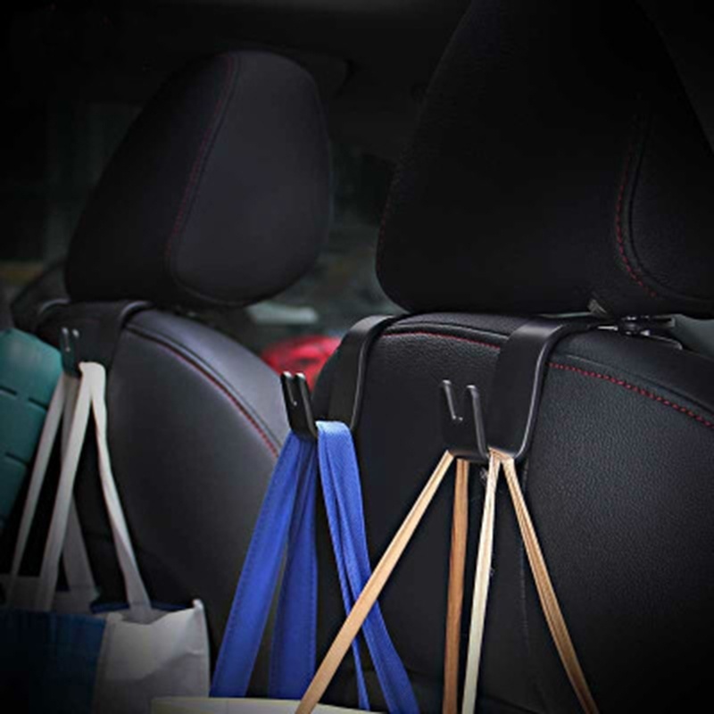 2pc Car Seat Back Hooks Hanger Organizer Universal Headrest Mount Storage Hook House Storage Simple Styling Car Coat Hanger