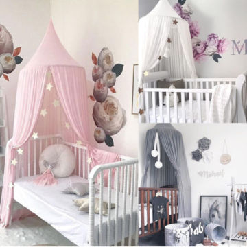 1pc Chiffon Princess Home Small Baby Dome Snow Spinning Mosquito Net Bed Kids Canopy Bedcover Curtain Bedding Dome Tent