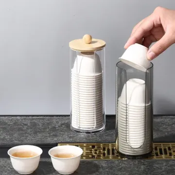 Elegant Cup Storage Rack with Dustproof Cover
