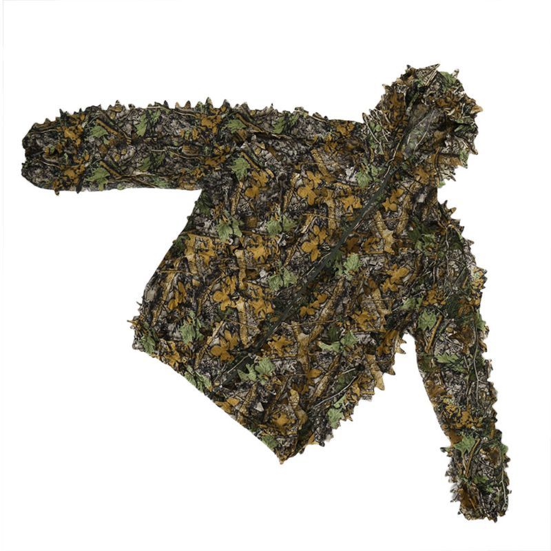 Outdoor Ghillie Suit Camouflage Hunting Clothes Jungle Suit CS Training Leaves Clothing Men Women Suit Pants Hooded Jacket