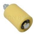 CNBTR 2PCS 50x70mm Yellow Silver PP Steel Flat Roller Bearing Guiding Wheel 6201 M12 Screw for Electric Door Sliding Gate