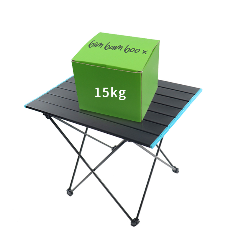 Portable Camping Side Tables with Aluminum Table Top: Hard-Topped Folding Table in a Bag for Picnic, Camp, Beach, Boat