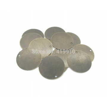 Free shipping-200Pcs Blank Stamping Tags Pendants Round Antique Bronze Metal Crafts Decoration DIY 12mm Dia J0537