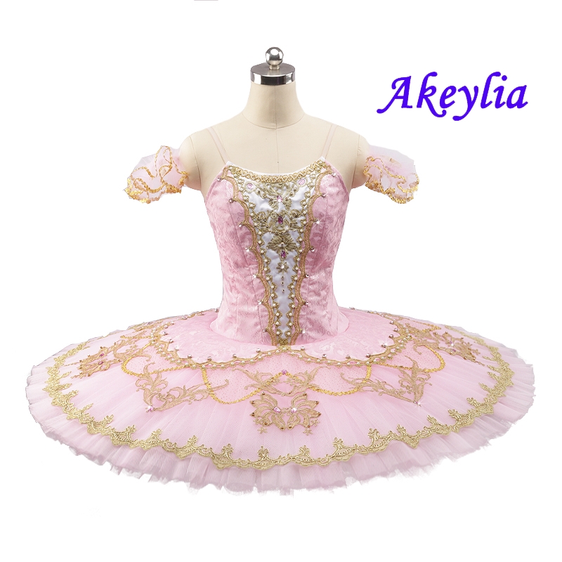 Professional Ballet Tutu Pink princess Classical platter tutu YAGP Jacquard fabric pancake Tutu ballet costume sleeping beauty