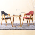 Nordic Solid Wood Backrest Dining Chairs Fabric Casual Makeup Nail Chair Bedroom Furniture Modern Hotel Dining Room Chairs