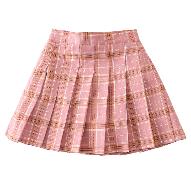 Kids vintage pleated skirt for girl plaid cotton skirts school clothes spring autumn teenager girl skirt children clothing 3-14Y