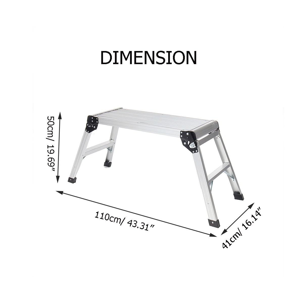 Folding Aluminum Alloy Platform Step Up Stool Step Ladders Non-Slip Work Bench Drywall Ladder Construction Tools Home Warehouse