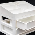 Plastic Cosmetics Storage Box Stylish Drawer Type Stratified Desktop Dresser Organizer Makeup Holder Jewelry Case