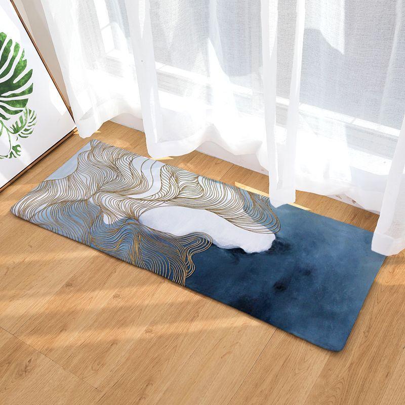 Long Kitchen Mat Modern Ink Oils Painting Style Floor Mat Carpet Anti-slip Absorb Water Doormat Bedroom Bath Entrance Mat