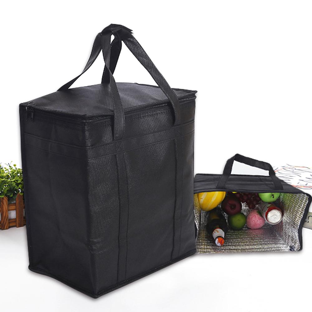 Portable Thermal Insulated Lunch Pouch Folding Picnic Bag Tote Cooler Ice Packed
