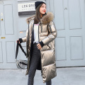 2020 Women's Winter Down Jackets Plus Size Shiny Long Overcoat Female Hooded With Fur Collar Korean Style Thick Coats Ladies