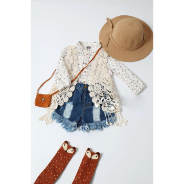 New Toddler Kids Baby Girls Crochet Lace Hollow Vest Tassel Waistcoat Cardigan Tops