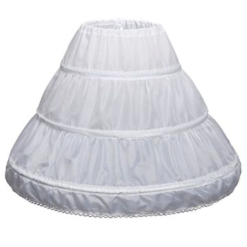 Wedding Petticoat Crinoline Slip 3 Hoops One Layer Children Kids Lace Trim Flower Girl Bridal Dress Underskirt Elastic Waist