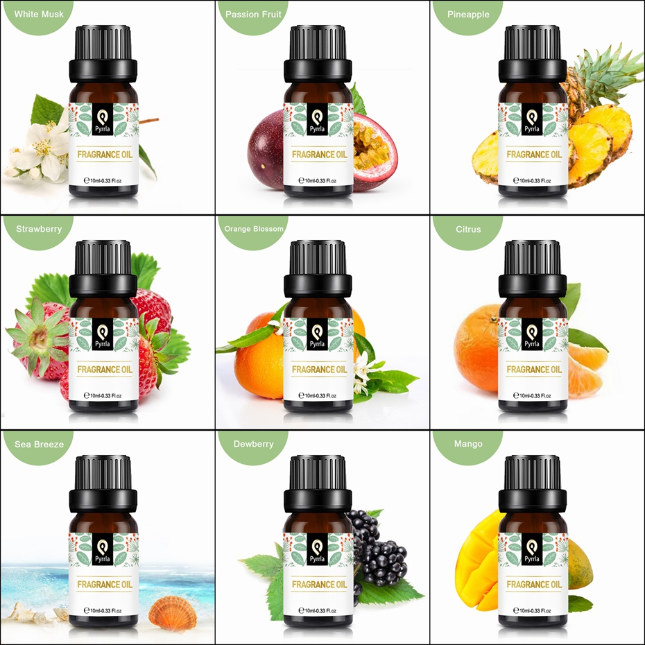 Pyrrla 10ml Essential Oils Cucumber Fragrance Oil For Aromatherapy Lamp Humidifier Citronella Fresh Linen Sandalwood Cedarwood