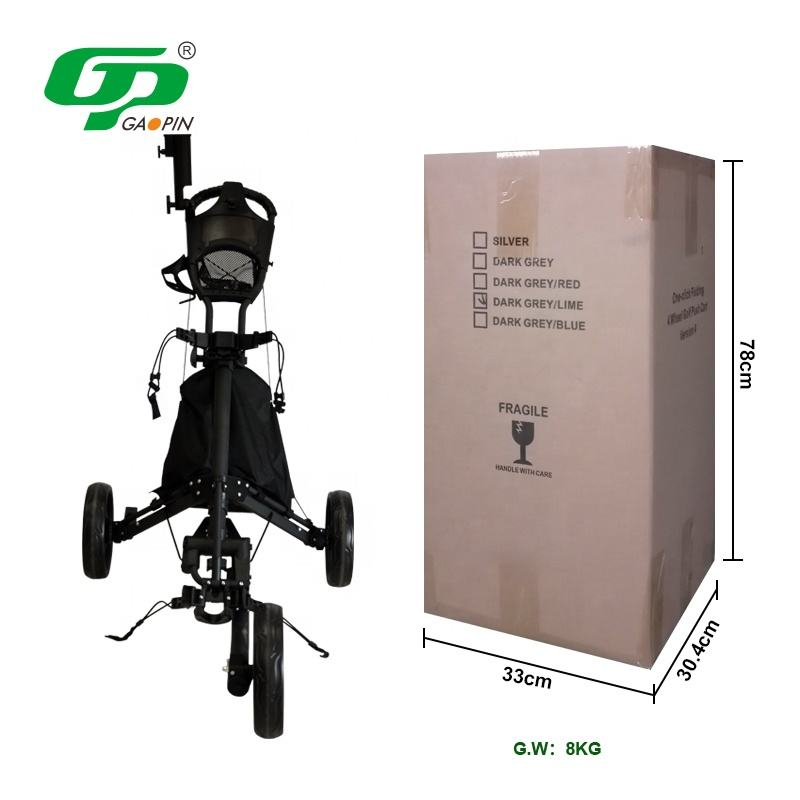 Hot Selling Factory Lightweight Aluminum Golf Push Trolley Cart 3 Wheels Foldable in Black Red Green4