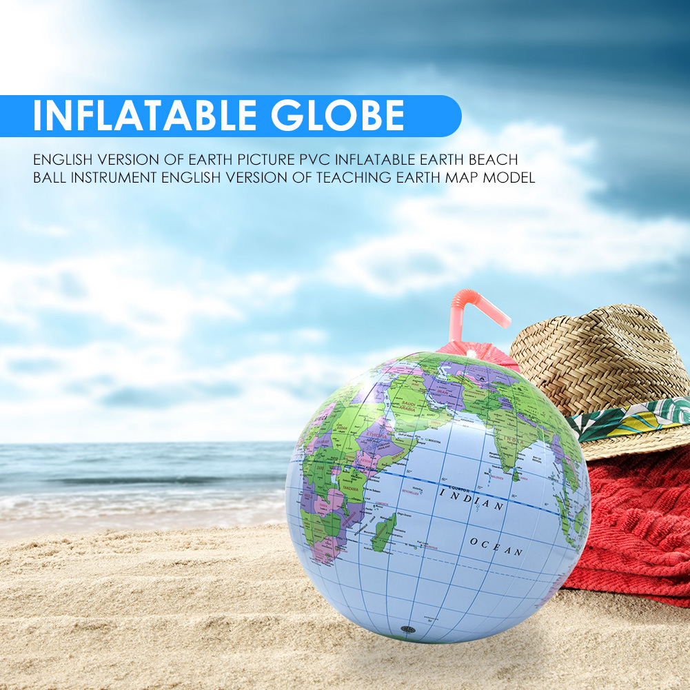 1pc 30cm Inflatable Globe World Earth Ocean Map Ball Geography Learning Educational Beach Ball Kids Toy 30cm