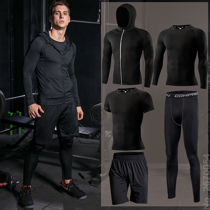 Men's running sets Gym Tight Sport Clothing Basketball Training Tracksuit Fitness Jogging Sports Wear Compression Sports Clothes