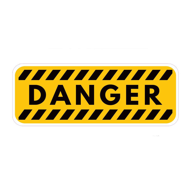 YJZT 16.8CM*6CM Danger Warning Reminding Decals Of The Car Sticker Personality PVC 12-0386