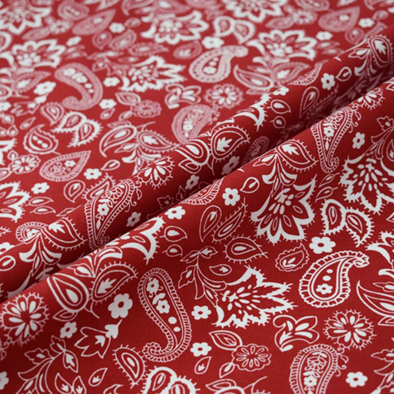 Red bottom paisley pure cotton fabric for dress shirt bazin riche getzner tissu telas por metro african tissus stoffen tecidos