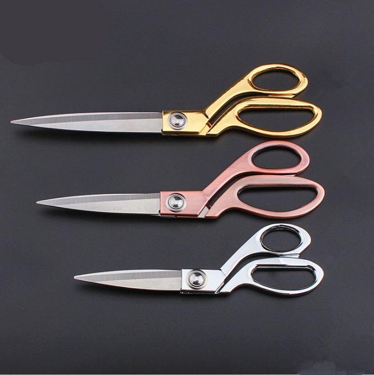 Professional Stainless Sewing Scissors Shears Tools DIY Multi-functional gold Steel Heavy Duty Tailor's Scissors fabric Scissors