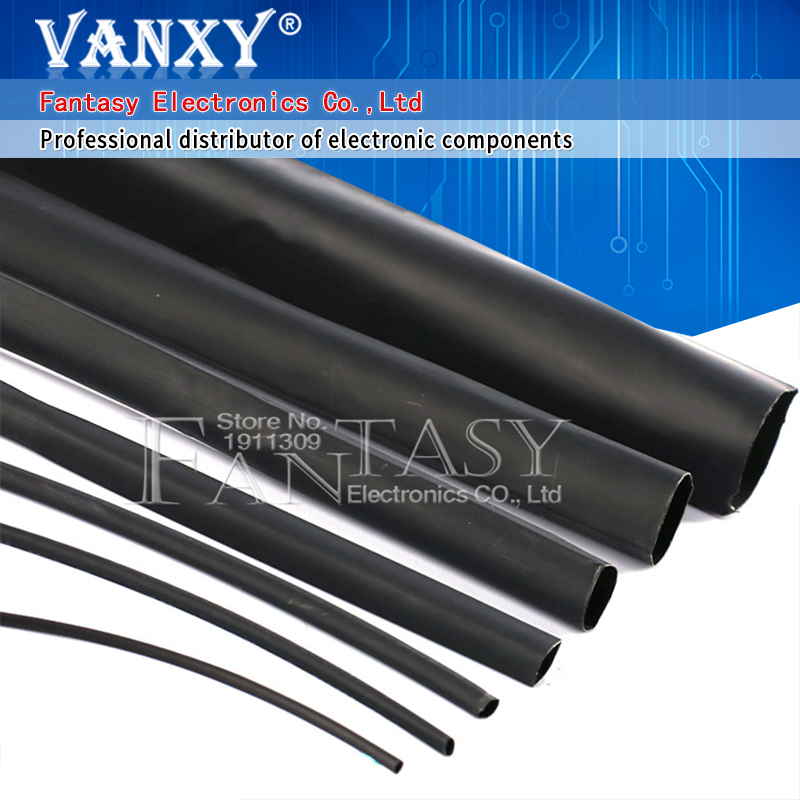 5 Meters High quality Black 3mm Heat Shrink Heatshrink Heat Shrinkable Tubing Tube Sleeving Wrap Wire Black Color