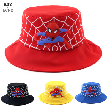 Summer Autumn Baby Bucket Hat Children Cartoon Spider-Man Cotton Fisherman Cap Outdoor Boy Girl Beach Sun Hats Kids Panama Hat