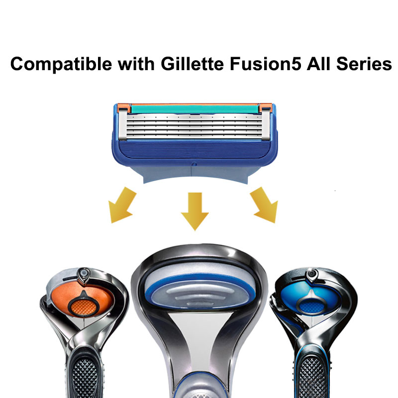 Shaving Razor Blades For Gillette Fusion 5 Face Shaver Cassettes Straight Razor Blade Shave Beard Case Replaceable Heads For Men