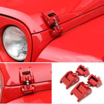 Metal Engine Hood Latch Lock Catches Kits for Jeep Wrangler JK Unlimited Rubicon 2008-2017 Black/Gold/Red