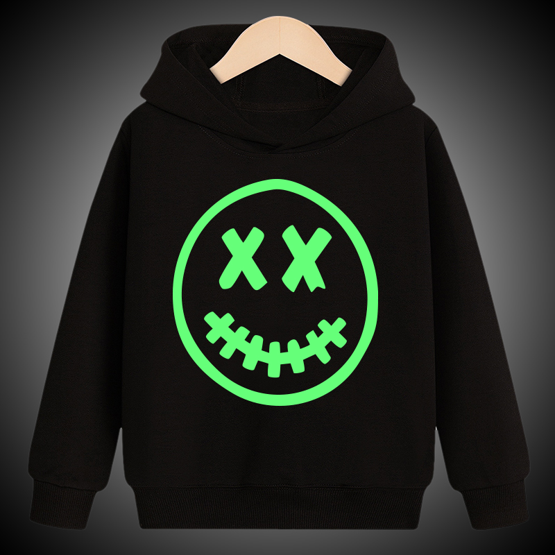 Luminous Hoodies Sweatshirt Kids Boys Girls Children Toddler Christmas Baby Tops Halloween Skull Clothing Clothes Teenage Gift