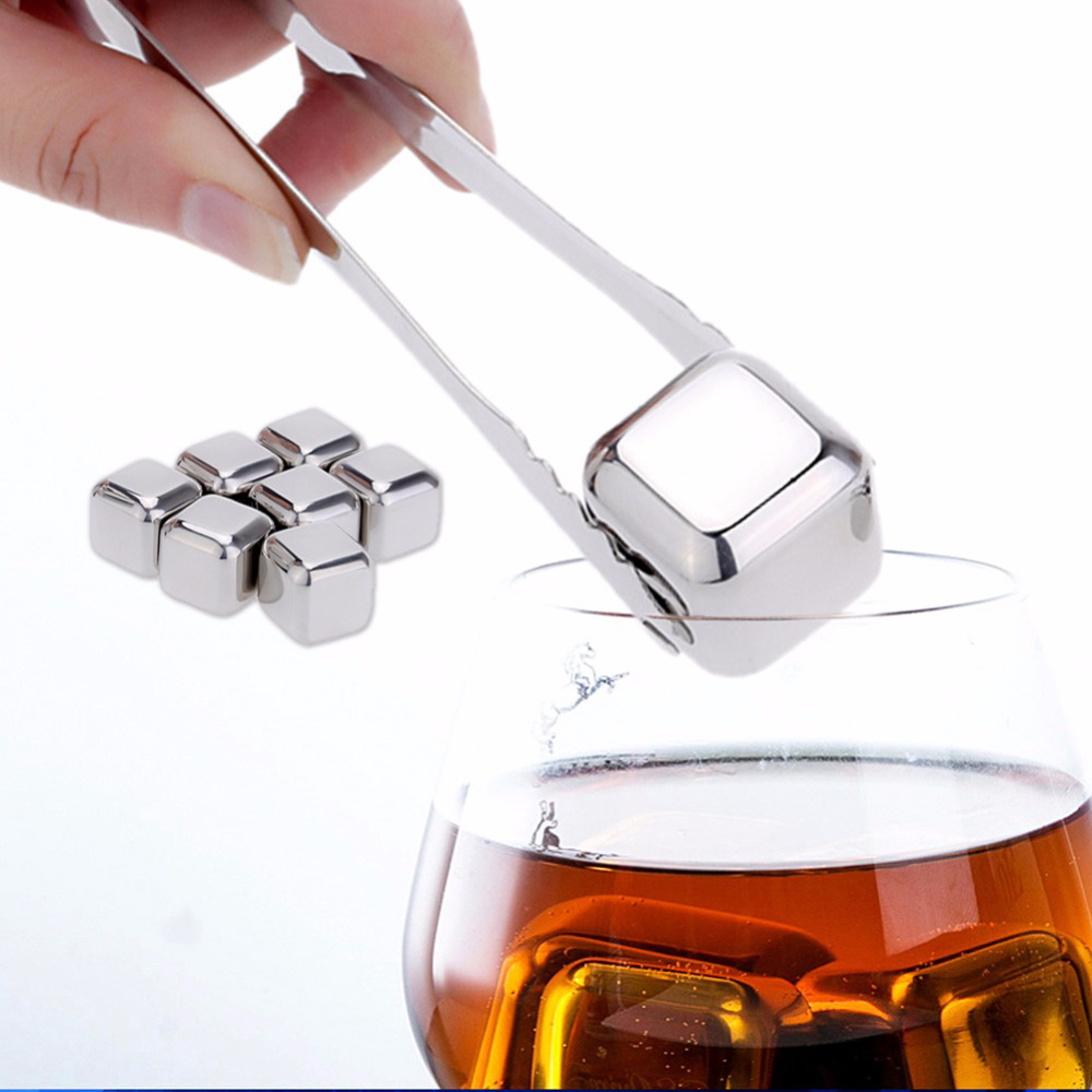 1PCS Stainless Steel 304 Whiskey Stone Pack Ice Reusable Rock Cooler Beer Drink Summer Cooling Accessories