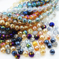 ZHUBI 96Faceted Round Ball Beads 6/8/10/12mm Lampwork Glass Plated Beaded DIY Crystals For Jewelry Making Needlewrok Accessories