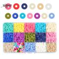 15 Colors 6mm Polymer Clay Beads Disc Round Heishi Beads Chip Disk Loose Spacer for DIY Jewelry Making Bracelets Necklace