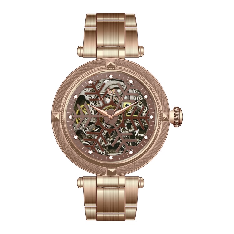 Gold skeleton watch 