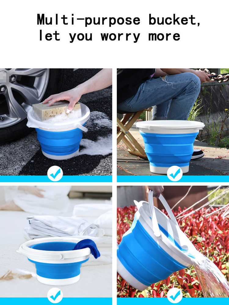 Car folding bucket multifunctional water storage bucket telescopic storage box car wash outdoor fishing bucket
