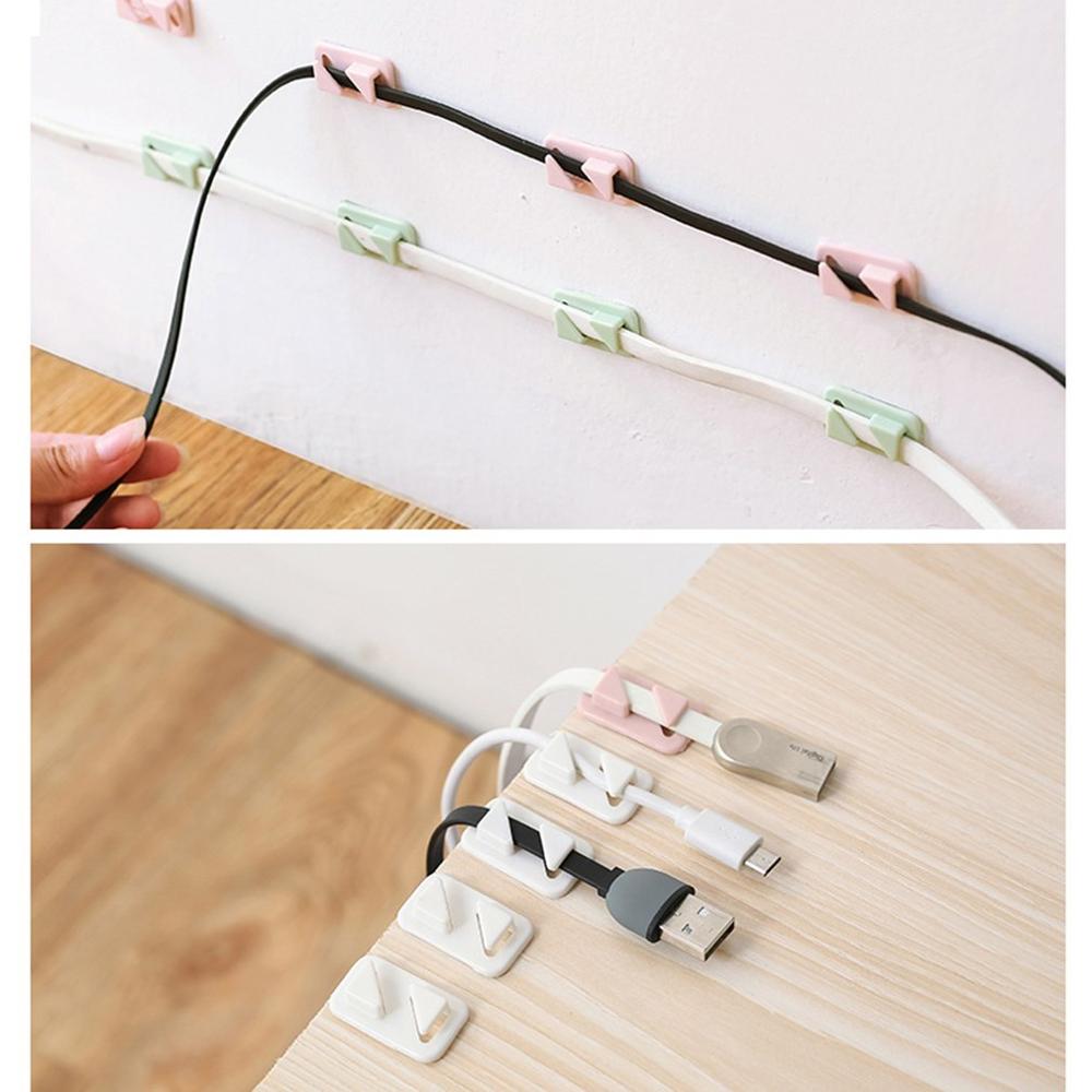 12pcs Universal Wire Tie Self-adhesive Rectangle Cord Management Winder Cable Holder Organizer Mount Clip Clamp