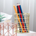 Durable New Round Iron Pen Pencil Holder Office Supplies Iron Desk Organizer Makeup Brush Tube Portable Light Repeatedly Basket