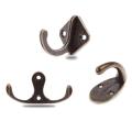 Antique Zinc Alloy Door Vintage Hooks for Clothes Coat Hat Bag Single Double Hanger Hook Bathroom Wall Hooks