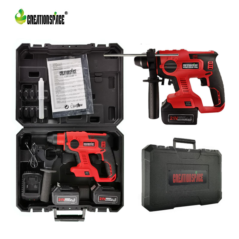 Brushless Hammer 4 in 1 Electric Cordless Impact Power Hammer Drill with 4Ah Lithium Battery