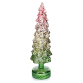 Christmas tree shaped blown glass light bottle
