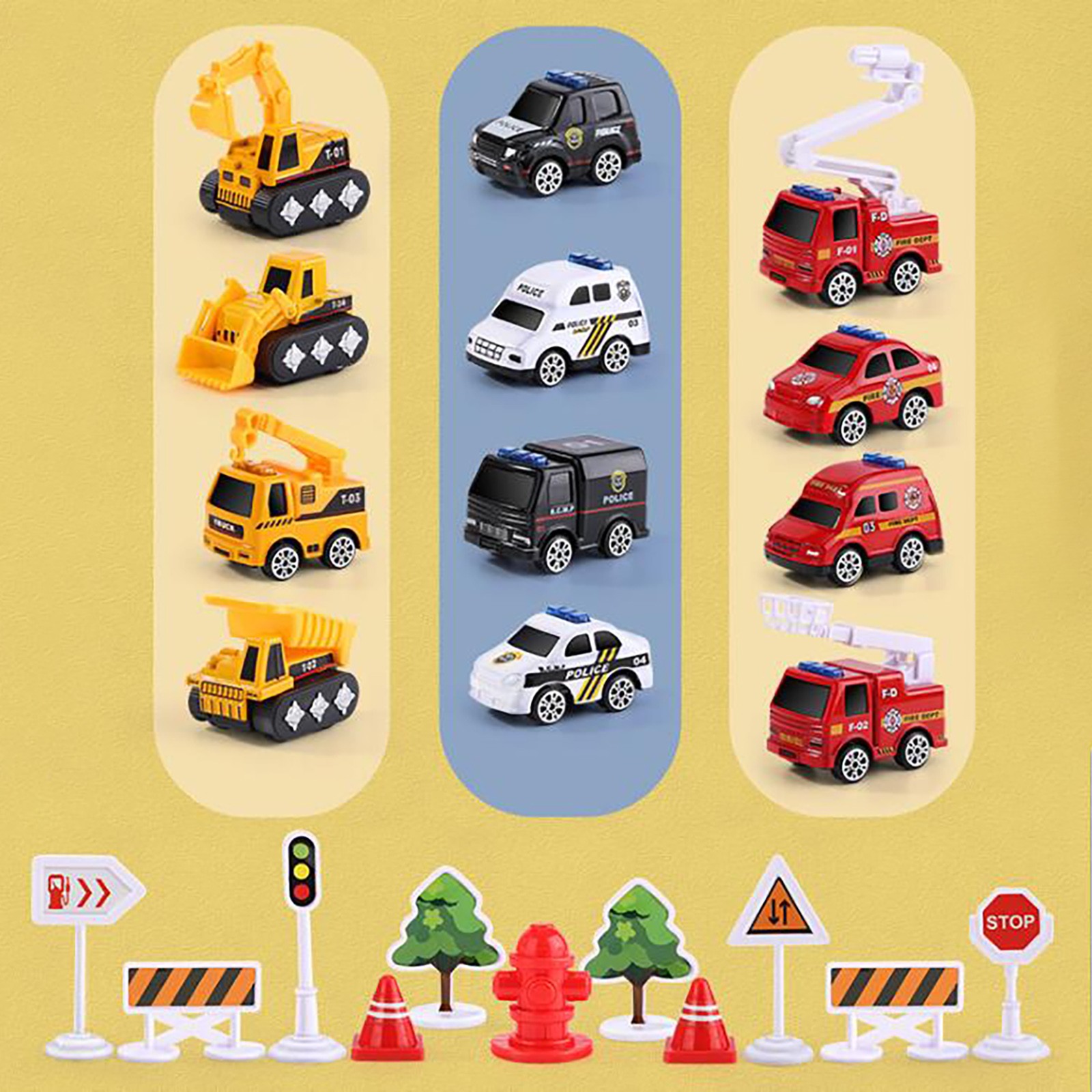 Diecasts & Toy Airplane Car Toys Set Transport Cargo Airplane With Fire Truck Vehicles DIY Gift Parent-child Interactive D7#