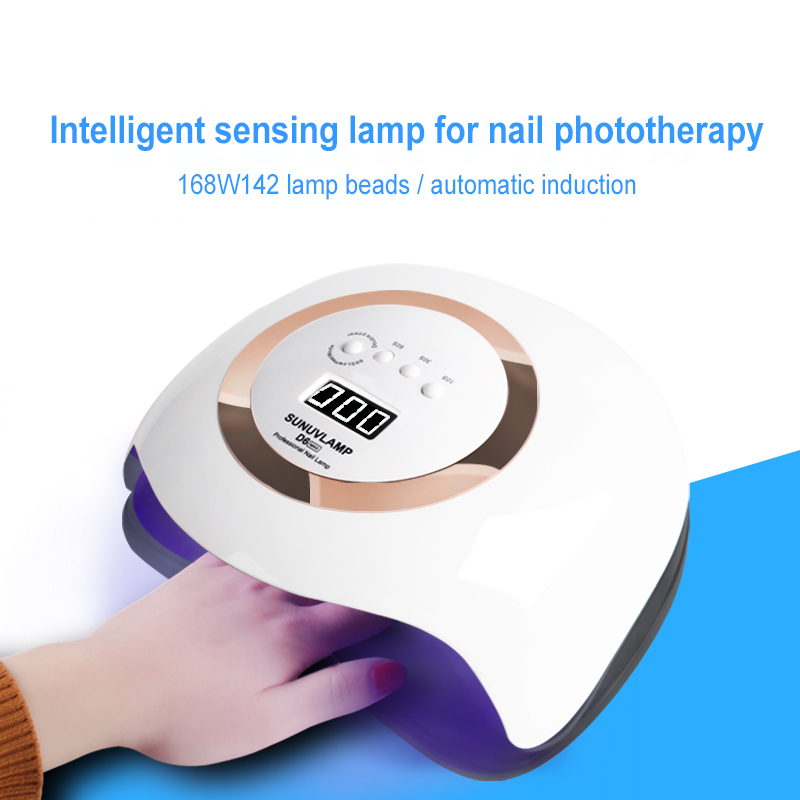 168W Nail Lamp Quick-drying Uv Lamp Professional Gel Lamp Portable LED Nail Light Induction Nail Dryer Nail Polish Baking Lamp