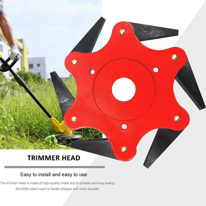 1PC 6 Blades Grass Trimmer Head Brush Cutter Weed Brush Cutting Head Garden Electric Power Tool Accessories for Lawn Mower Blade