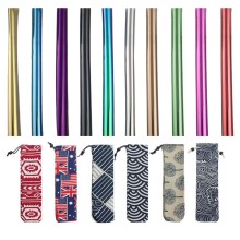 High Quality Metal Straw Stainless Steel Straw Reusable Drinking Straws Diameter 12mm Tube Smoothies Tapioca Pearls Bar Party
