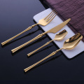 4Pcs/set Black Gold Cutlery Set 18/10 Stainless Steel Dinnerware Set Dinner Knife Fork Spoon Silverware Tableware Dropshipping