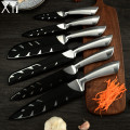 XYj 7cr17 Stainless Steel Kitchen Knives Set Fruit Utility Santoku Chef Slicing Bread Cooking Knife One Piece Structure Knives