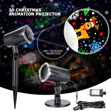 5W 3D Christmas Animation LED Projector Lamps Stage Light Pathway Spotlight for Party KTV Bars Christmas Decoration